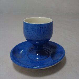 Vintage Moorcroft Powder Blue Egg Cup with Undertray for Liberty & Co. England